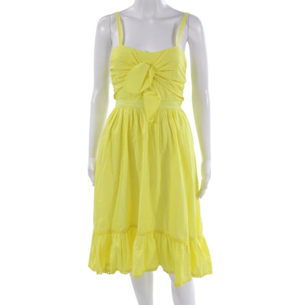 Tularosa Women Sundress Yellow Sleeveless Tie Midi Cotton Beach Size XS